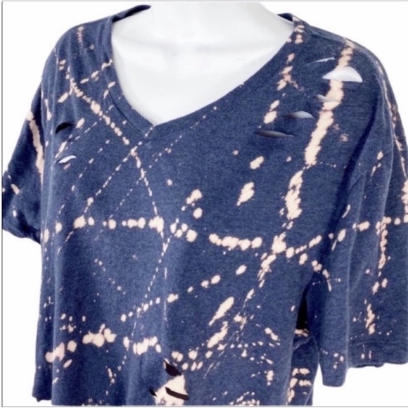 GAP crop cut out bleach tie dye T-shirt top L - Picture 4 of 9
